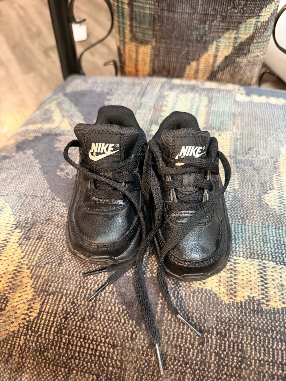 Nike Black Kids Sneakers with White Swoosh